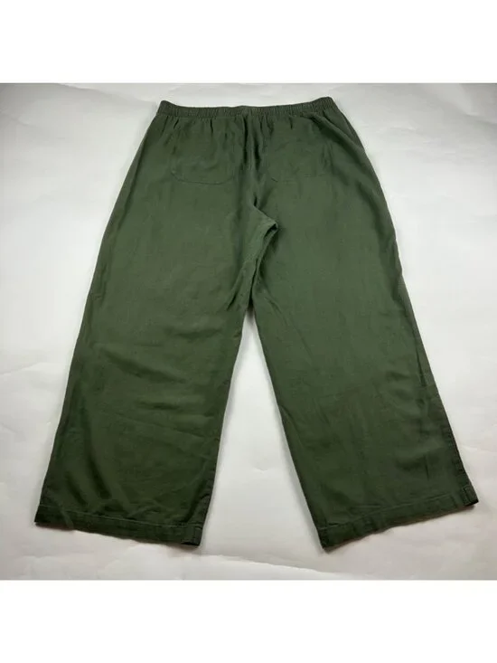 Old Navy Olive Green Linen Blend Wide Leg Lounge Pant L - Picture 7 of 8